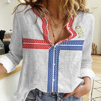 Personalized Yorkshire Celtic Heritage Women Casual Shirt Cross Style - Wonder Print Shop