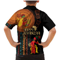 Happy Kwanzaa African Tribal Pattern Family Matching Mermaid Dress and Hawaiian Shirt - Wonder Print Shop