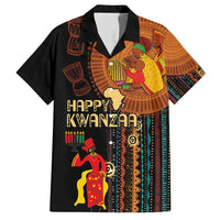 Happy Kwanzaa African Tribal Pattern Family Matching Off Shoulder Short Dress and Hawaiian Shirt - Wonder Print Shop