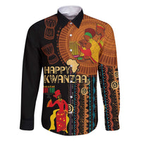 Happy Kwanzaa African Tribal Pattern Family Matching Off Shoulder Short Dress and Hawaiian Shirt - Wonder Print Shop