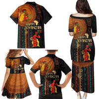 Happy Kwanzaa African Tribal Pattern Family Matching Puletasi and Hawaiian Shirt - Wonder Print Shop