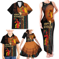 Happy Kwanzaa African Tribal Pattern Family Matching Tank Maxi Dress and Hawaiian Shirt - Wonder Print Shop