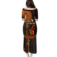 Happy Kwanzaa African Tribal Pattern Puletasi - Wonder Print Shop