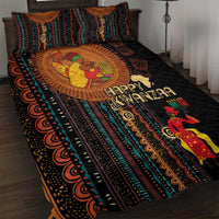 Happy Kwanzaa African Tribal Pattern Quilt Bed Set - Wonder Print Shop