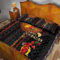 Happy Kwanzaa African Tribal Pattern Quilt Bed Set - Wonder Print Shop