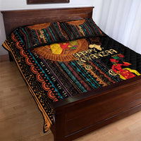 Happy Kwanzaa African Tribal Pattern Quilt Bed Set - Wonder Print Shop