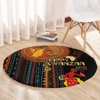 Happy Kwanzaa African Tribal Pattern Round Carpet