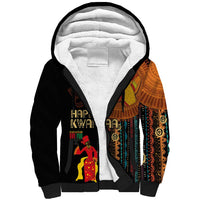 Happy Kwanzaa African Tribal Pattern Sherpa Hoodie - Wonder Print Shop