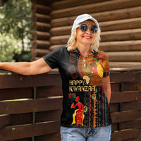 Happy Kwanzaa African Tribal Pattern Women Polo Shirt - Wonder Print Shop
