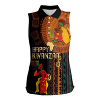 Happy Kwanzaa African Tribal Pattern Women Sleeveless Polo Shirt - Wonder Print Shop