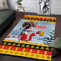 Deutschland Frohe Weihnachten Area Rug Funny Der Weihnachtsmann and Krampus Drink Beer Together - Wonder Print Shop