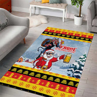 Deutschland Frohe Weihnachten Area Rug Funny Der Weihnachtsmann and Krampus Drink Beer Together - Wonder Print Shop