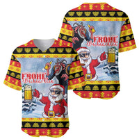Deutschland Frohe Weihnachten Baseball Jersey Funny Der Weihnachtsmann and Krampus Drink Beer Together - Wonder Print Shop