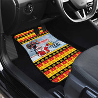 Deutschland Frohe Weihnachten Car Mats Funny Der Weihnachtsmann and Krampus Drink Beer Together - Wonder Print Shop