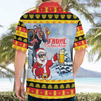 Deutschland Frohe Weihnachten Hawaiian Shirt Funny Der Weihnachtsmann and Krampus Drink Beer Together - Wonder Print Shop