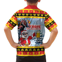 Deutschland Frohe Weihnachten Hawaiian Shirt Funny Der Weihnachtsmann and Krampus Drink Beer Together - Wonder Print Shop