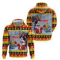 Deutschland Frohe Weihnachten Hoodie Funny Der Weihnachtsmann and Krampus Drink Beer Together - Wonder Print Shop