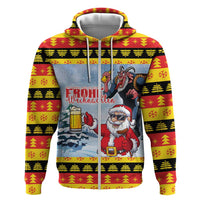 Deutschland Frohe Weihnachten Hoodie Funny Der Weihnachtsmann and Krampus Drink Beer Together - Wonder Print Shop
