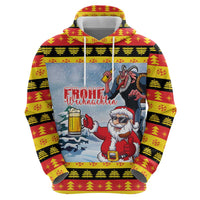 Deutschland Frohe Weihnachten Hoodie Funny Der Weihnachtsmann and Krampus Drink Beer Together - Wonder Print Shop