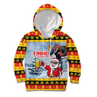 Deutschland Frohe Weihnachten Kid Hoodie Funny Der Weihnachtsmann and Krampus Drink Beer Together - Wonder Print Shop
