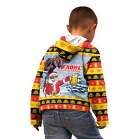 Deutschland Frohe Weihnachten Kid Hoodie Funny Der Weihnachtsmann and Krampus Drink Beer Together - Wonder Print Shop