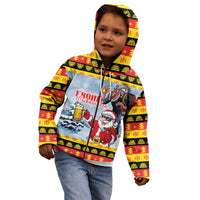 Deutschland Frohe Weihnachten Kid Hoodie Funny Der Weihnachtsmann and Krampus Drink Beer Together - Wonder Print Shop