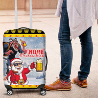 Deutschland Frohe Weihnachten Luggage Cover Funny Der Weihnachtsmann and Krampus Drink Beer Together - Wonder Print Shop