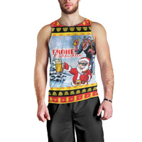 Deutschland Frohe Weihnachten Men Tank Top Funny Der Weihnachtsmann and Krampus Drink Beer Together - Wonder Print Shop