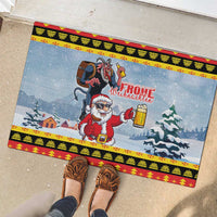 Deutschland Frohe Weihnachten Rubber Doormat Funny Der Weihnachtsmann and Krampus Drink Beer Together - Wonder Print Shop