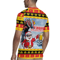 Deutschland Frohe Weihnachten Rugby Jersey Funny Der Weihnachtsmann and Krampus Drink Beer Together - Wonder Print Shop