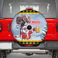Deutschland Frohe Weihnachten Spare Tire Cover Funny Der Weihnachtsmann and Krampus Drink Beer Together - Wonder Print Shop