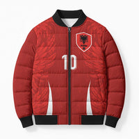 Custom Albania National Football Bomber Puffer Jacket The Wings Sporty Style - Wonder Print Shop
