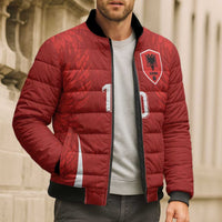 Custom Albania National Football Bomber Puffer Jacket The Wings Sporty Style - Wonder Print Shop