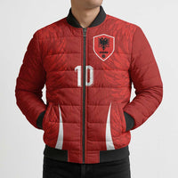 Custom Albania National Football Bomber Puffer Jacket The Wings Sporty Style - Wonder Print Shop