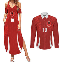 Custom Albania National Football Couples Matching Summer Maxi Dress and Long Sleeve Button Shirt The Wings Sporty Style - Wonder Print Shop