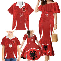 Custom Albania National Football Family Matching Mermaid Dress and Hawaiian Shirt The Wings Sporty Style - Wonder Print Shop