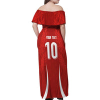 Custom Albania National Football Family Matching Off Shoulder Maxi Dress and Hawaiian Shirt The Wings Sporty Style - Wonder Print Shop