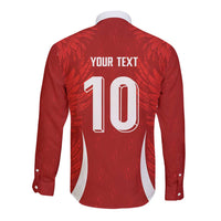 Custom Albania National Football Long Sleeve Button Shirt The Wings Sporty Style - Wonder Print Shop
