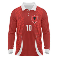 Custom Albania National Football Long Sleeve Polo Shirt The Wings Sporty Style - Wonder Print Shop