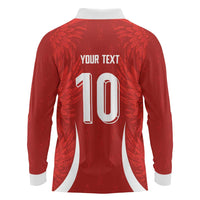 Custom Albania National Football Long Sleeve Polo Shirt The Wings Sporty Style - Wonder Print Shop