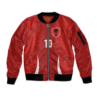 Custom Albania National Football Sleeve Zip Bomber Jacket The Wings Sporty Style - Wonder Print Shop