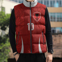 Custom Albania National Football Sleeveless Puffer Jacket The Wings Sporty Style - Wonder Print Shop