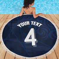 Custom Scotland National Football Beach Blanket Tartan Patchwork and Sport Lion - Wonder Print Shop