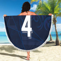 Custom Scotland National Football Beach Blanket Tartan Patchwork and Sport Lion - Wonder Print Shop