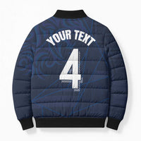 Custom Scotland National Football Bomber Puffer Jacket Tartan Patchwork and Sport Lion - Wonder Print Shop