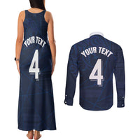 Custom Scotland National Football Couples Matching Tank Maxi Dress and Long Sleeve Button Shirt Tartan Patchwork and Sport Lion - Wonder Print Shop