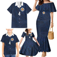 Custom Scotland National Football Family Matching Mermaid Dress and Hawaiian Shirt Tartan Patchwork and Sport Lion - Wonder Print Shop
