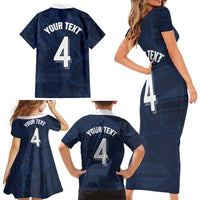 Custom Scotland National Football Family Matching Short Sleeve Bodycon Dress and Hawaiian Shirt Tartan Patchwork and Sport Lion - Wonder Print Shop