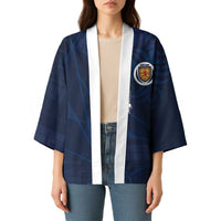 Custom Scotland National Football Kimono Tartan Patchwork and Sport Lion - Wonder Print Shop