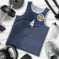 Custom Scotland National Football Men Tank Top Tartan Patchwork and Sport Lion - Wonder Print Shop
